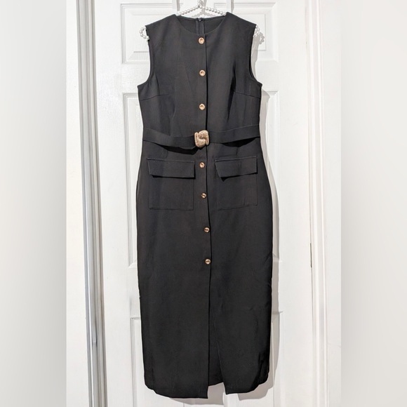Commense Button-Front Belted Maxi Dress - Picture 10 of 12